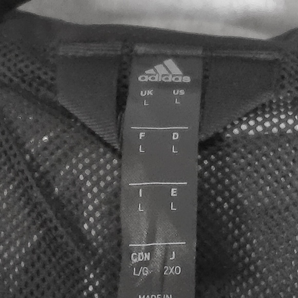 NWT Adidas Men’s Rain Ready Stay Dry Jacket Black Front Zip Hooded Size Large - Picture 5 of 9